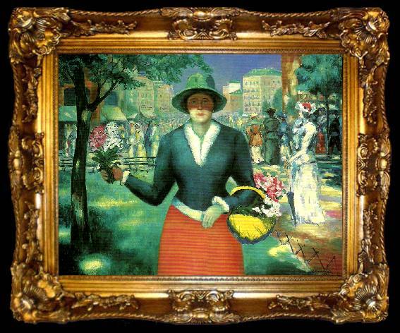 framed  Kazimir Malevich flower girl, ta009-2